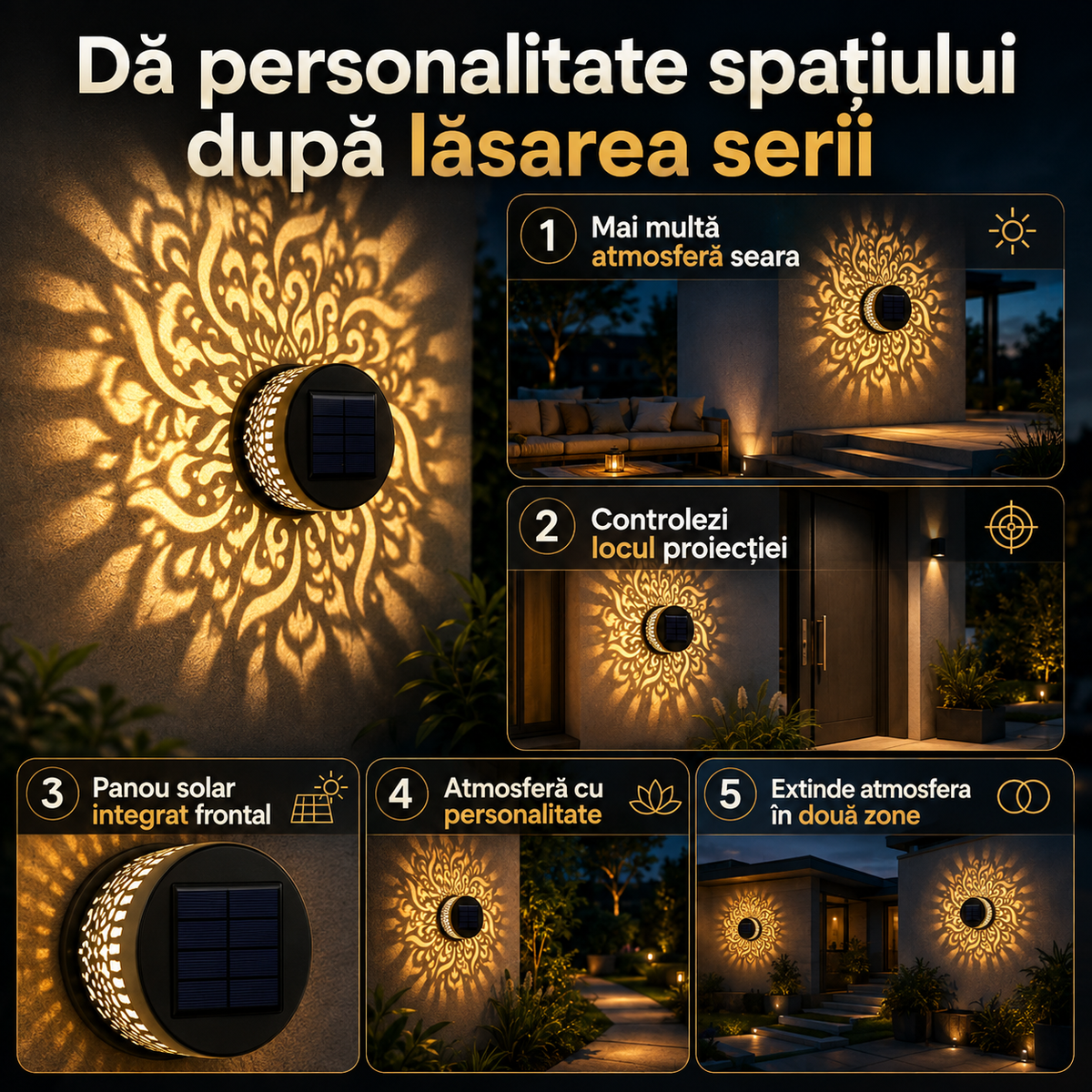 2 lampi solare mandala