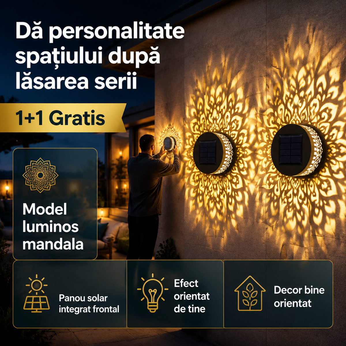 2 lampi solare mandala